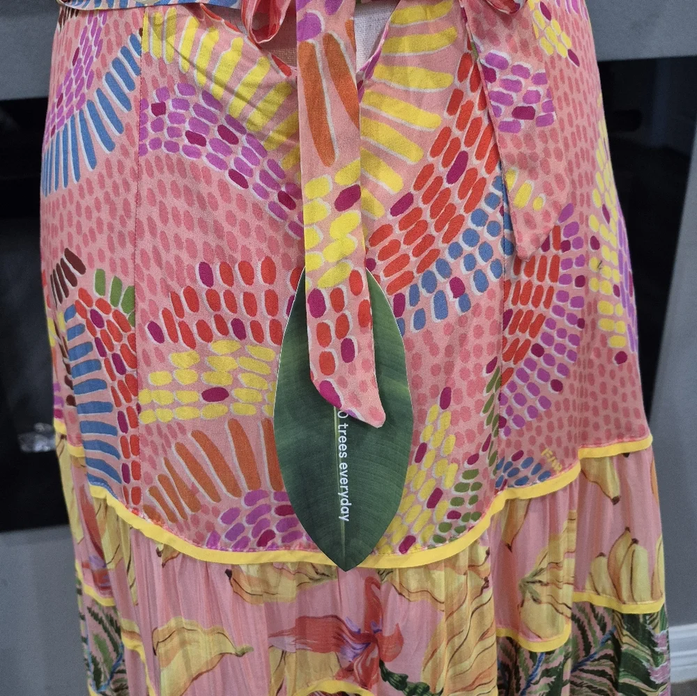 FARM Rio Maxi Dress Size Medium New With Tag Vibrant Multicolor Maxi Dress - Picture 7 of 10